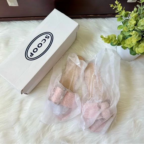 Scoop Rolie Tortoise Buckle Pink Raffia Slide Flat Sandal Size 7.5 - Picture 10 of 12